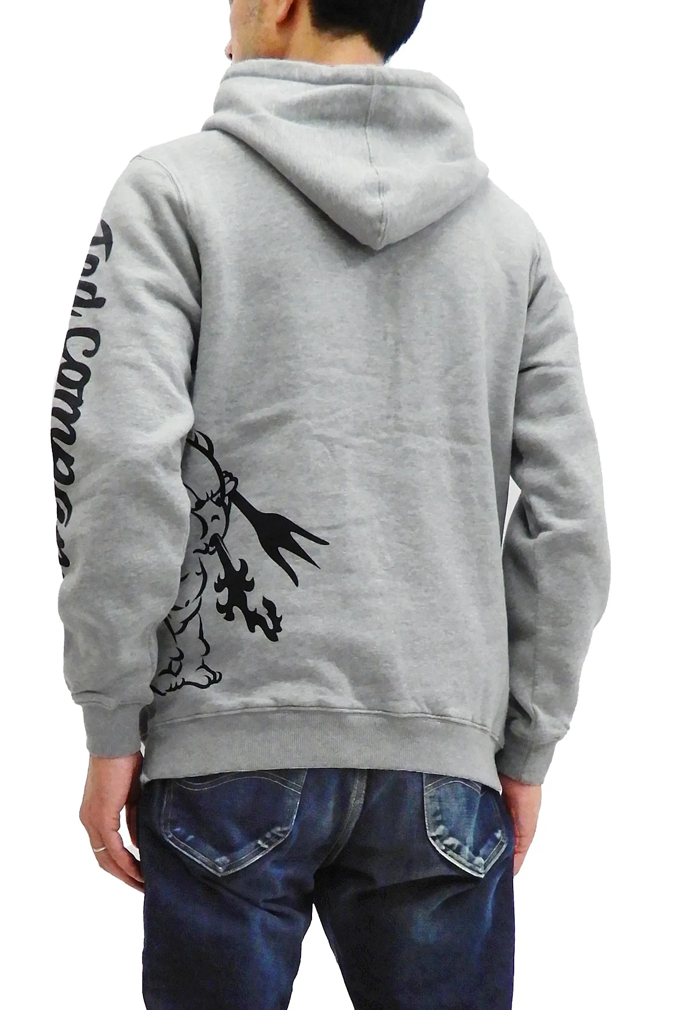 Tedman Pullover Hoodie Men's Lucky Devil Graphic Printed Hooded Sweatshirt TDPSP-101 Ash-Gray