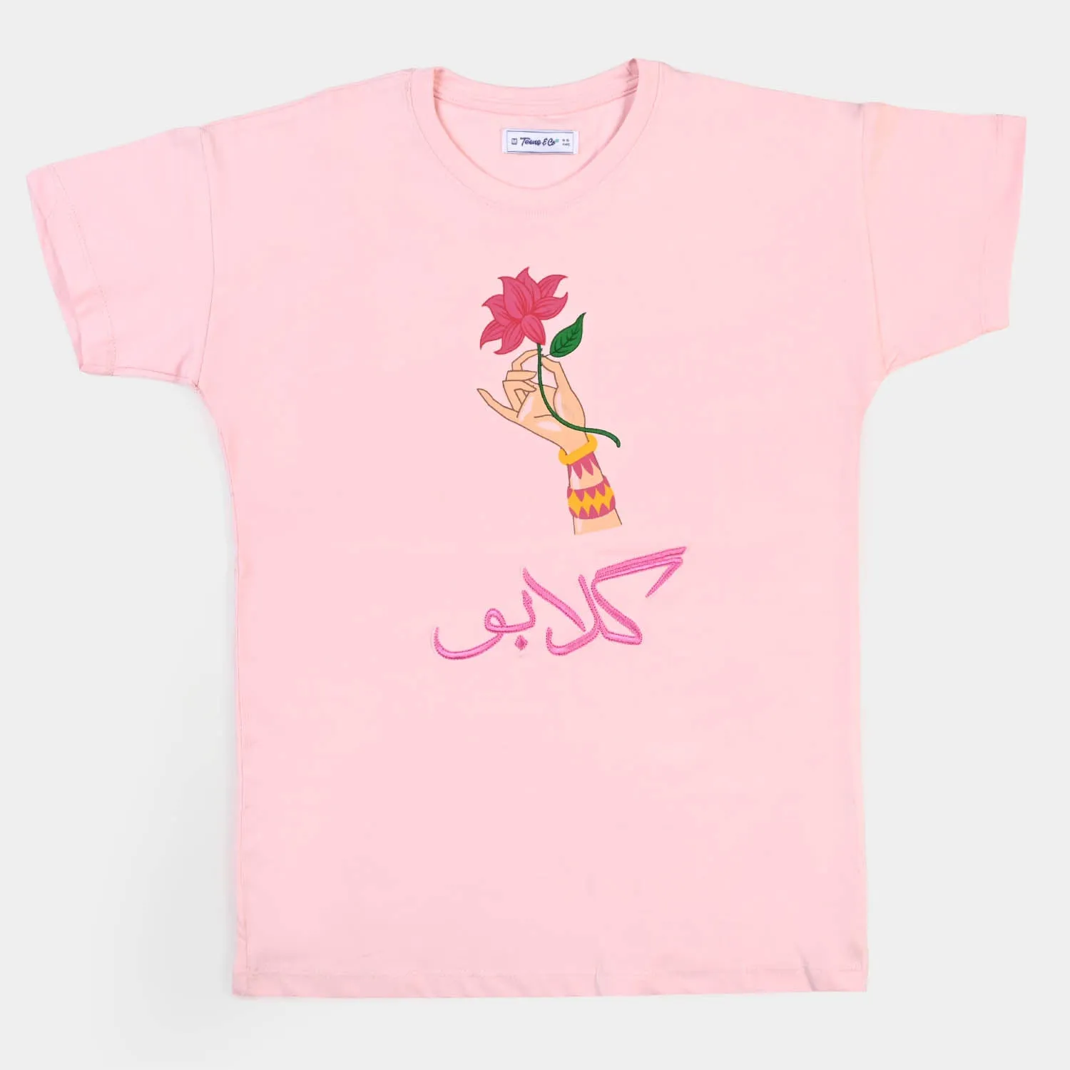 Teens Girls Cotton T-Shirt Gulabo - L-Pink