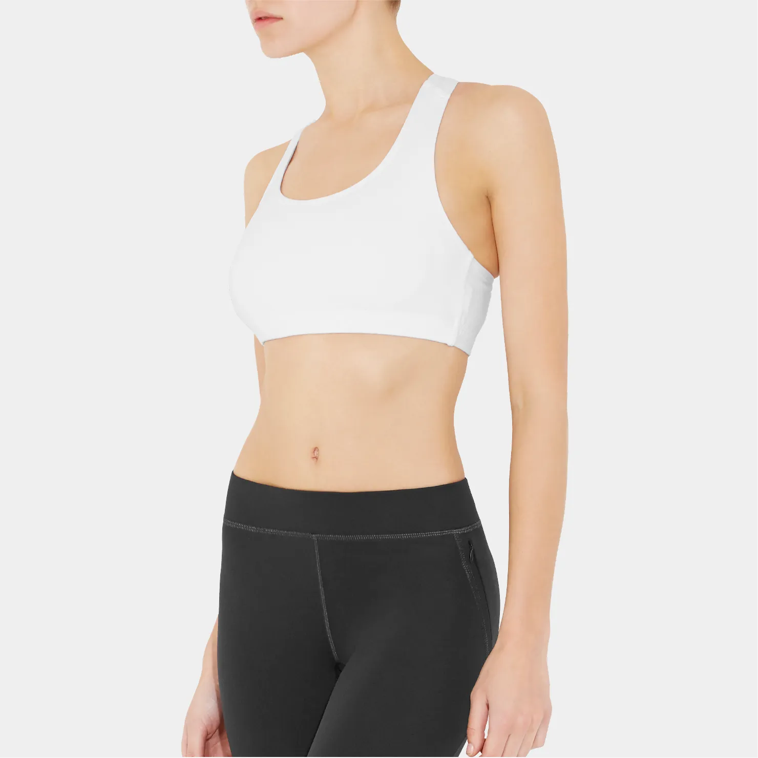 The Original Bella Bustiere- Sports bra, High support-Racer Back, White.