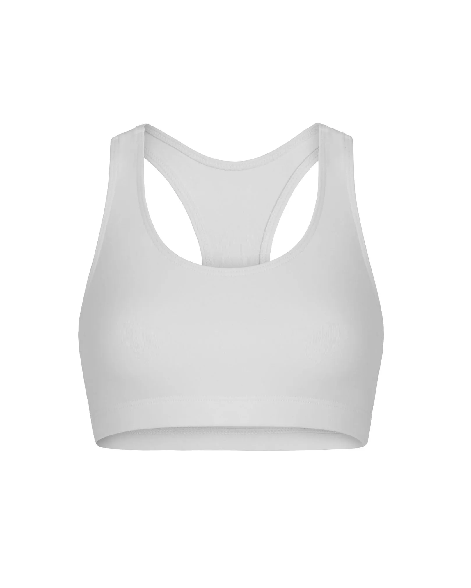 The Original Bella Bustiere- Sports bra, High support-Racer Back, White.