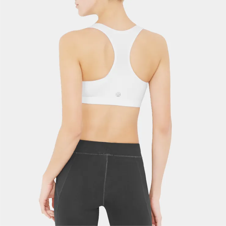 The Original Bella Bustiere- Sports bra, High support-Racer Back, White.