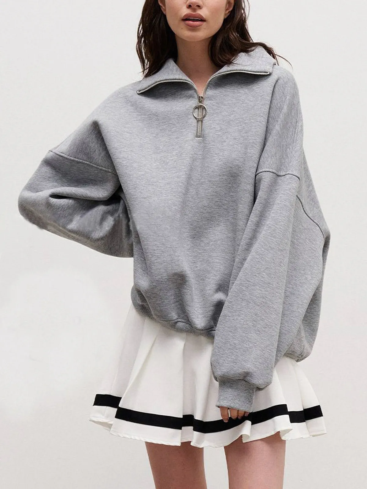 The Way To Trendy Go Zippered Sweatshirt