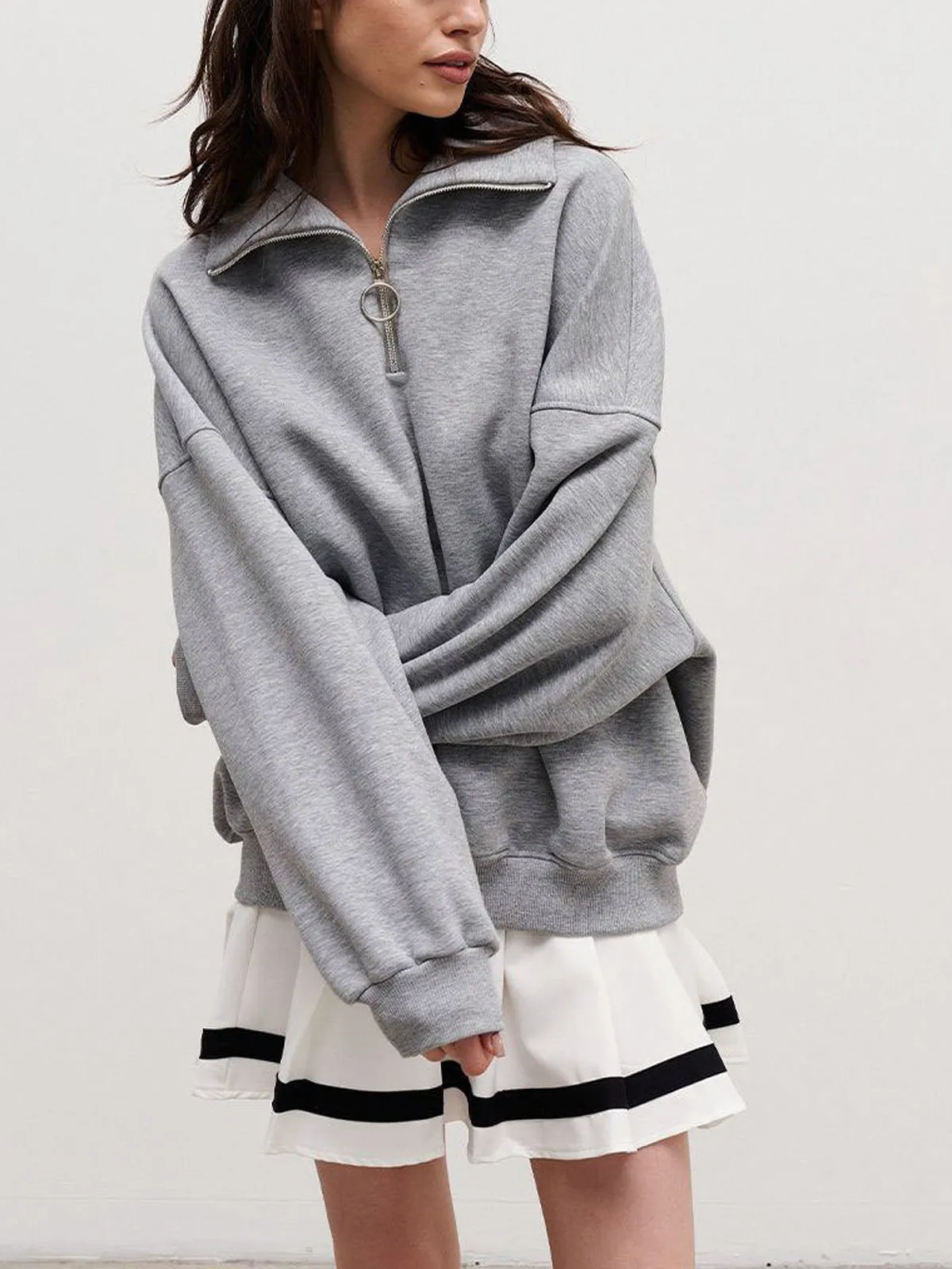 The Way To Trendy Go Zippered Sweatshirt