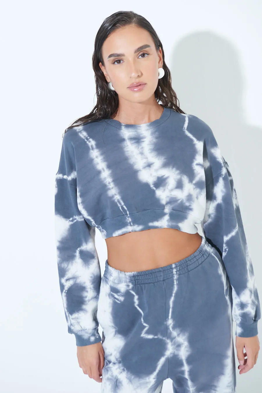 Tie-dye cropped sweatshirt wholesale