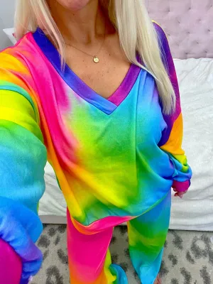 Tie-Dye Long Sleeve Lounge Top