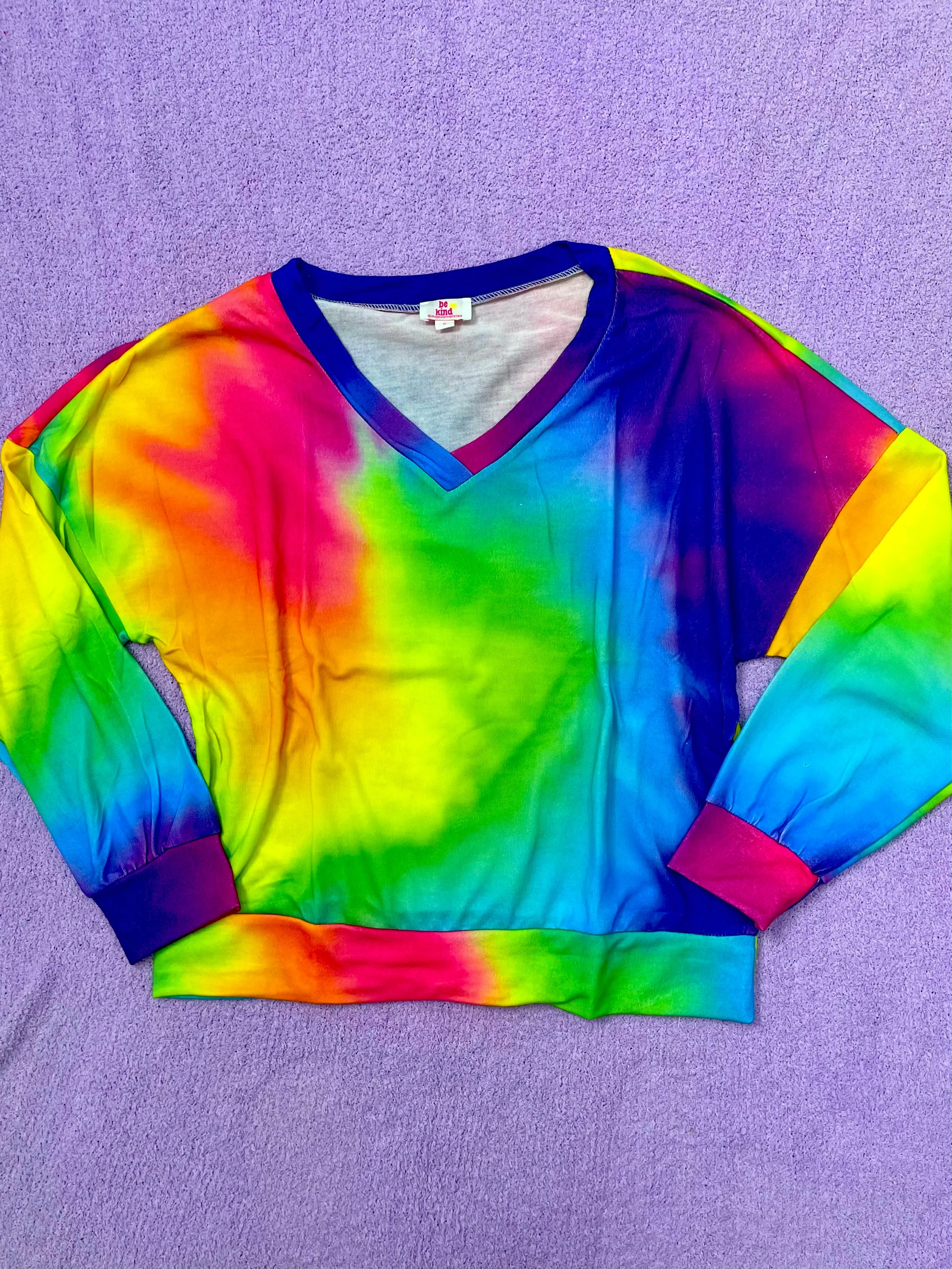 Tie-Dye Long Sleeve Lounge Top