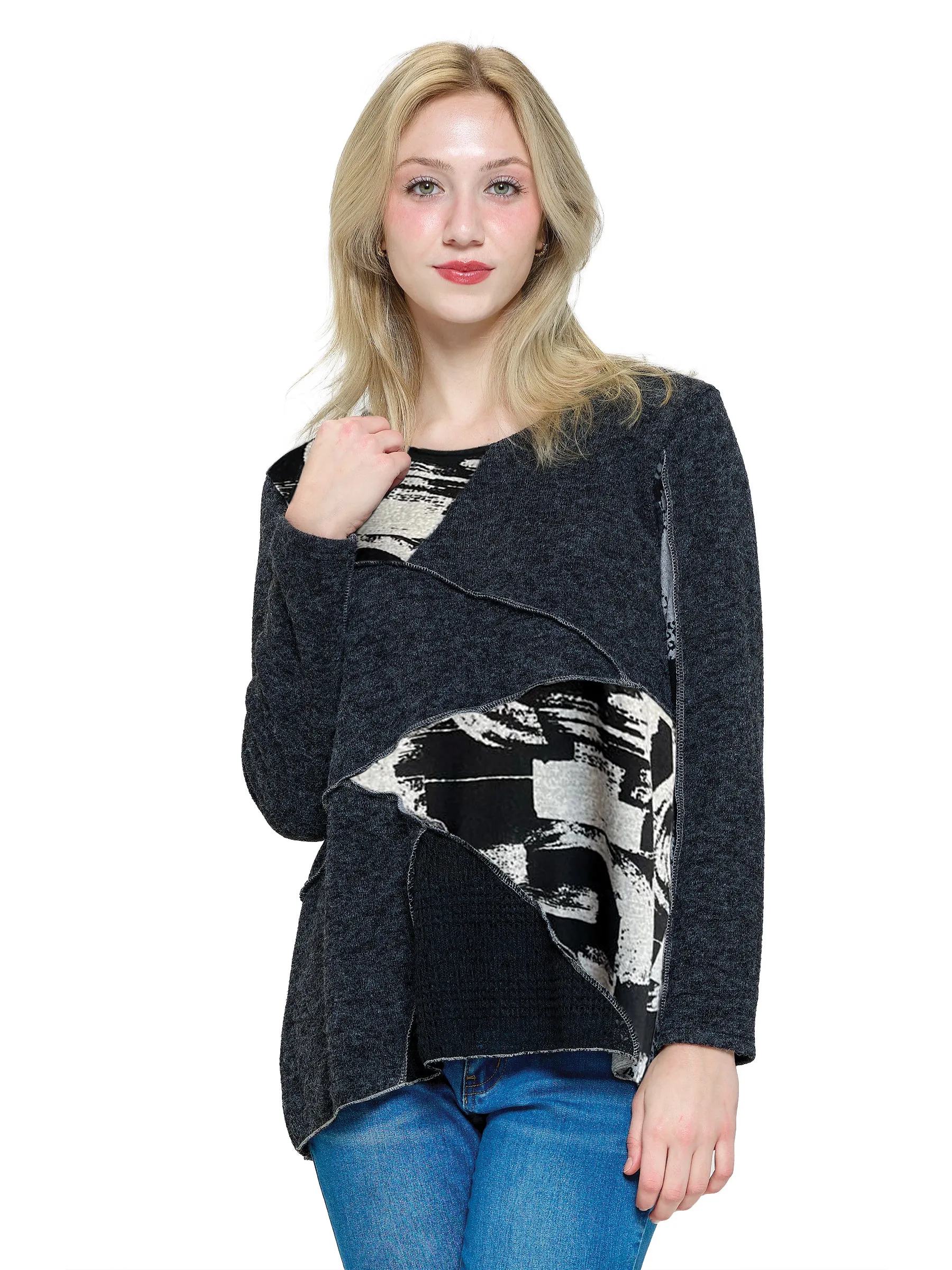 Top Multi Patchwork Boho Stitch Accented