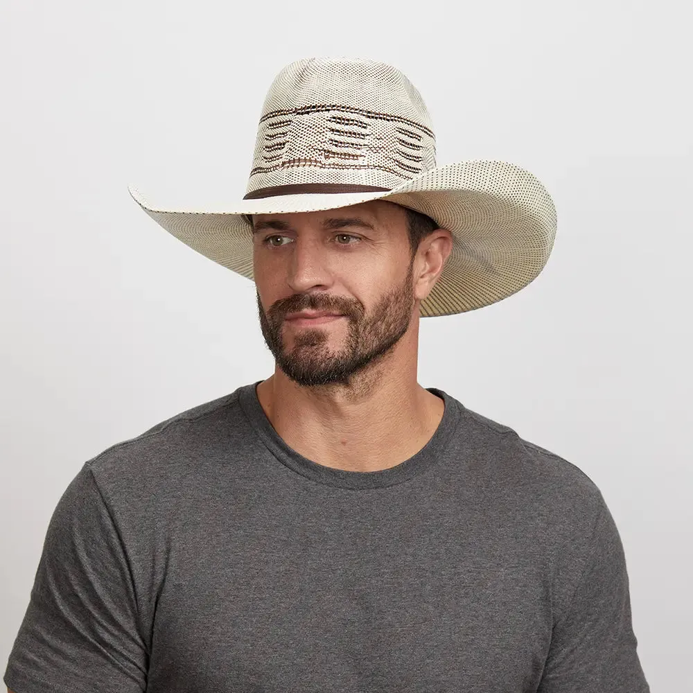 Trail Boss | Mens Open Crown Bangora Straw Cowboy Hat