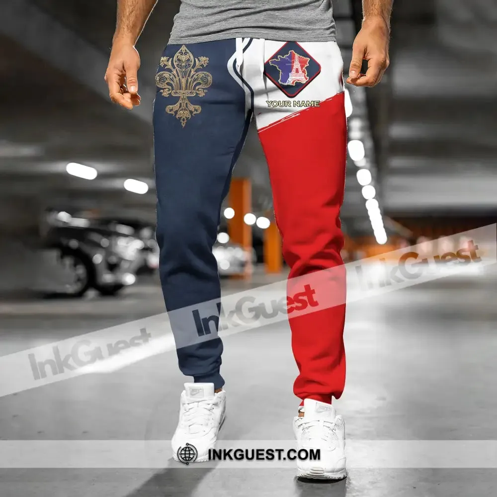 Unisex Pants - Custom Name Pants - France Map Jogger Pants