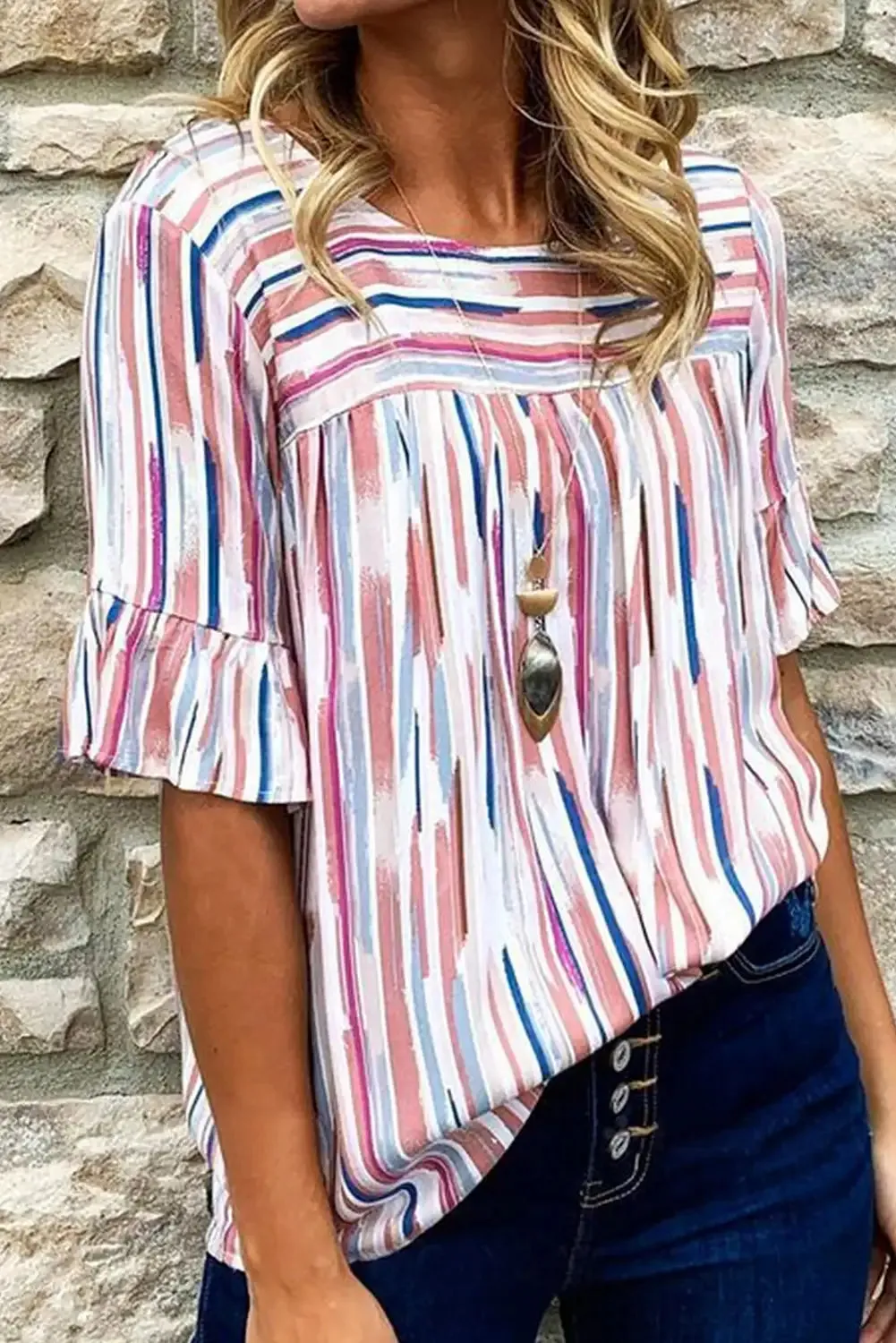 Vibrant Multicolor Striped Blouse