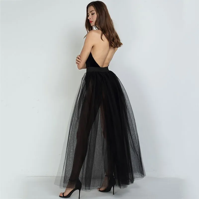 Wedding Tulle Over Skirt Bridesmaid Light Bridal Dress Big Train