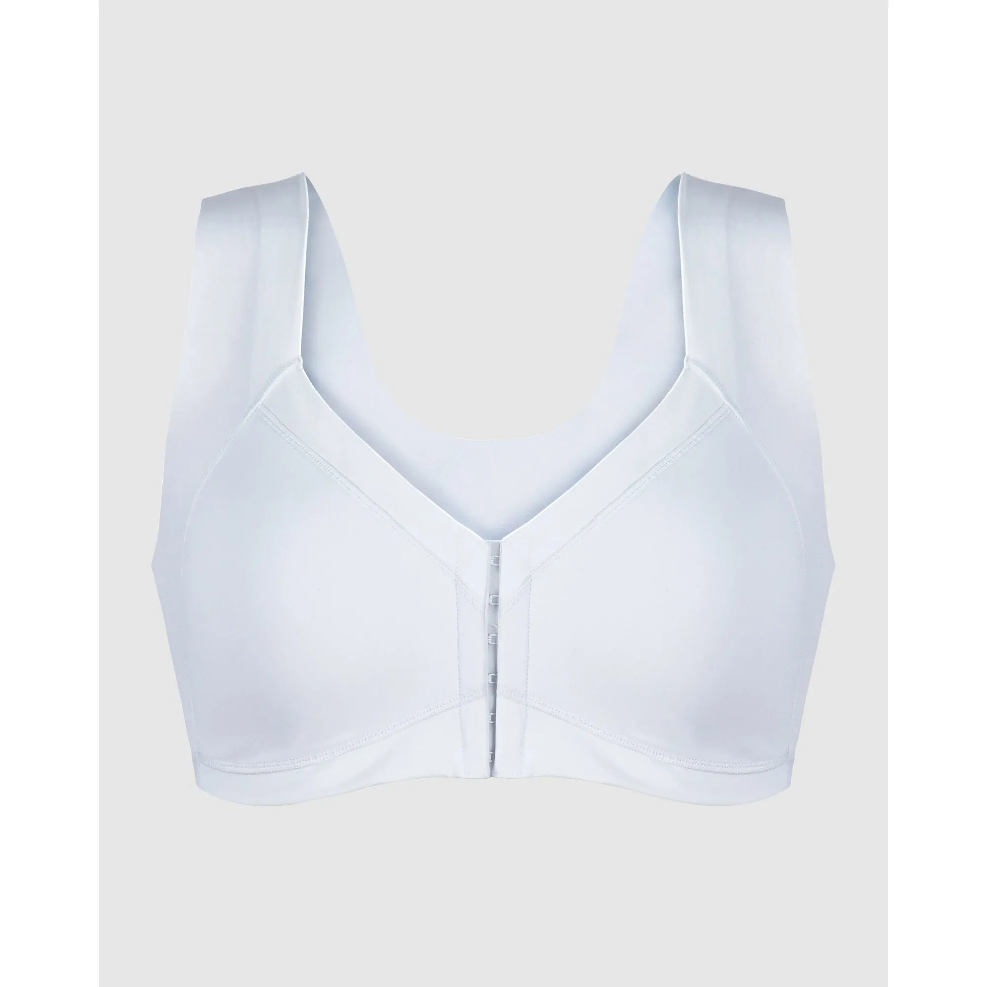 Wellness Padded Wirefree Front Close Bra-White