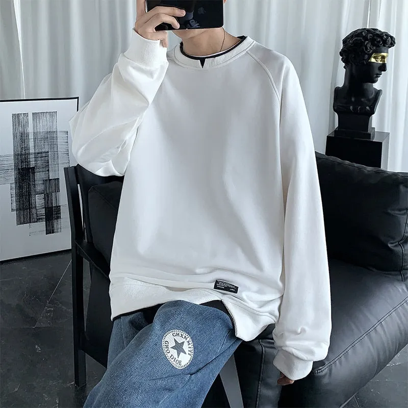 Wenkouban New Autumn Essentials Sweatshirts Men's High-quality Trendy Hoodie Solid Colors Brand Japanese Streetwear Couple Pullovers