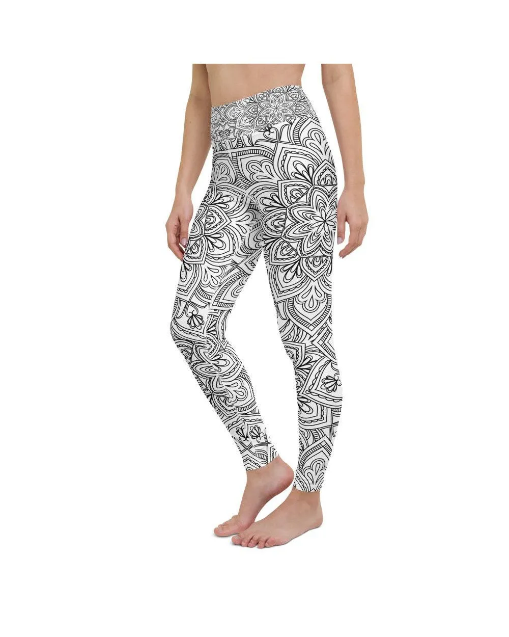 White & Black Mandala Yoga Pants