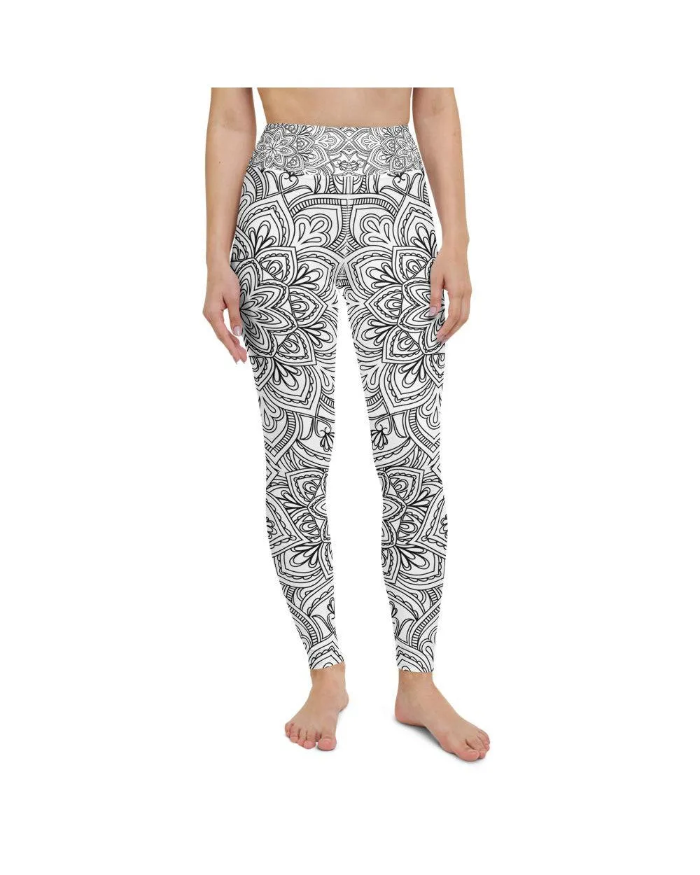 White & Black Mandala Yoga Pants