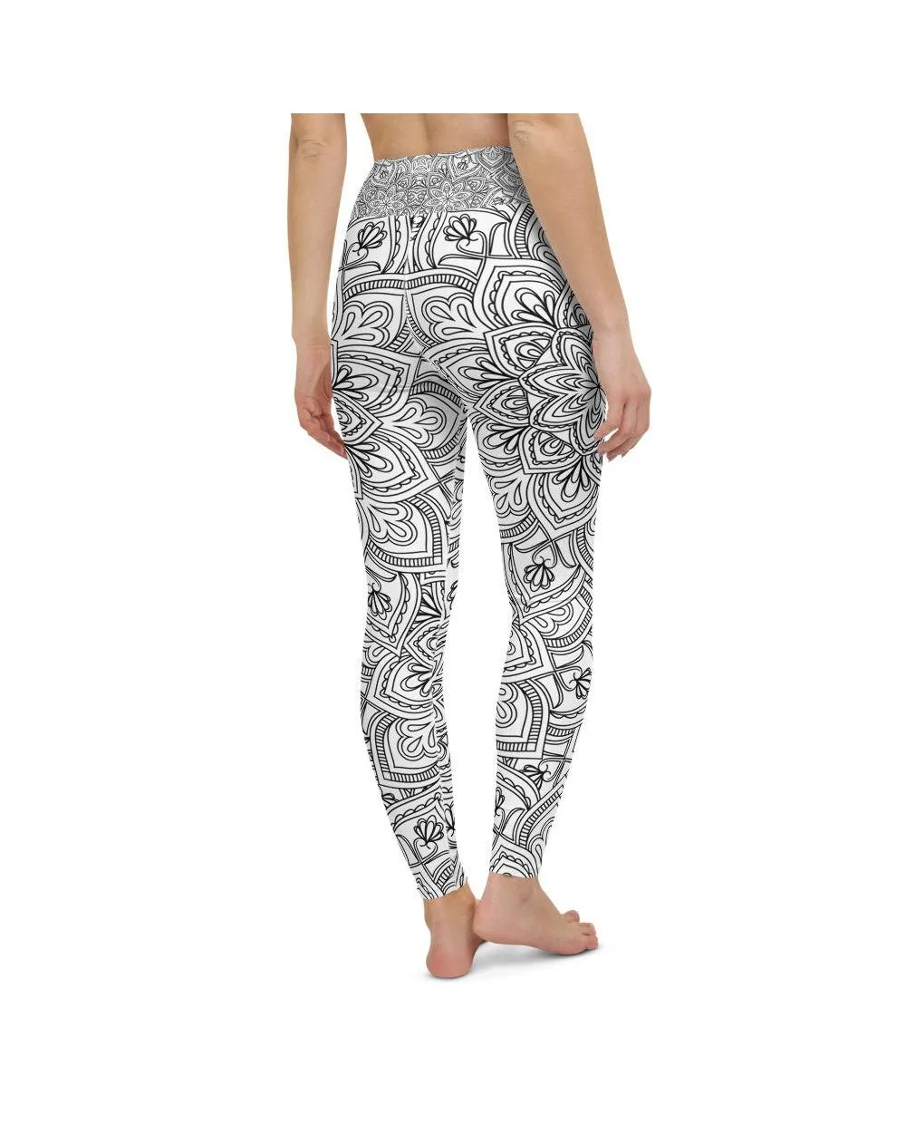 White & Black Mandala Yoga Pants