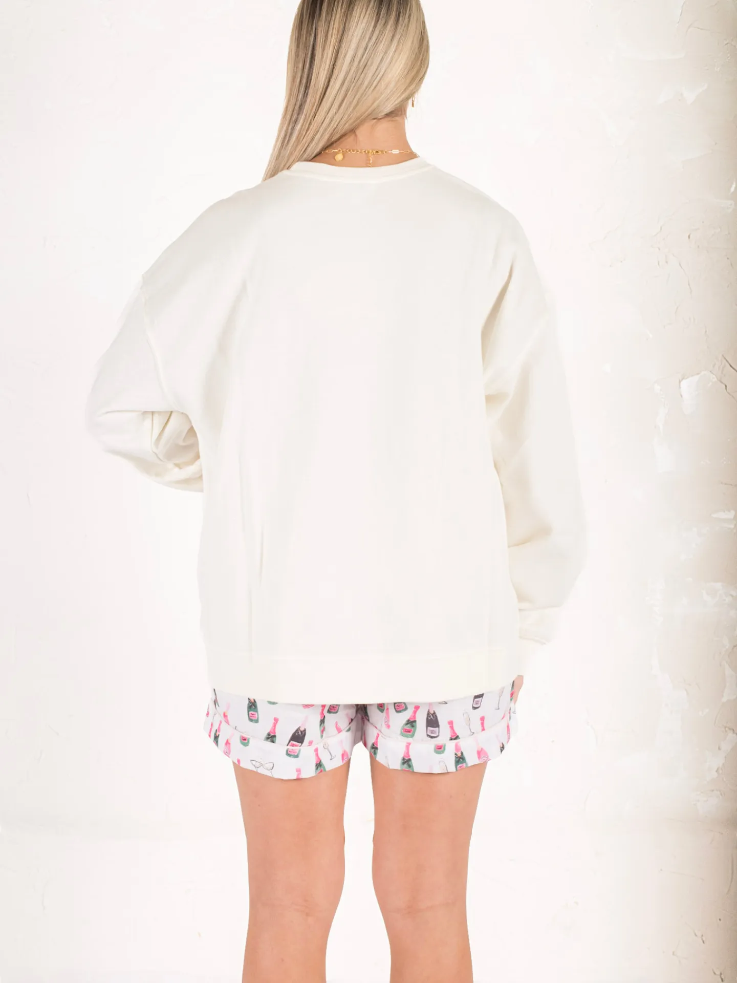 White Champagne Sparkle Sweatshirt