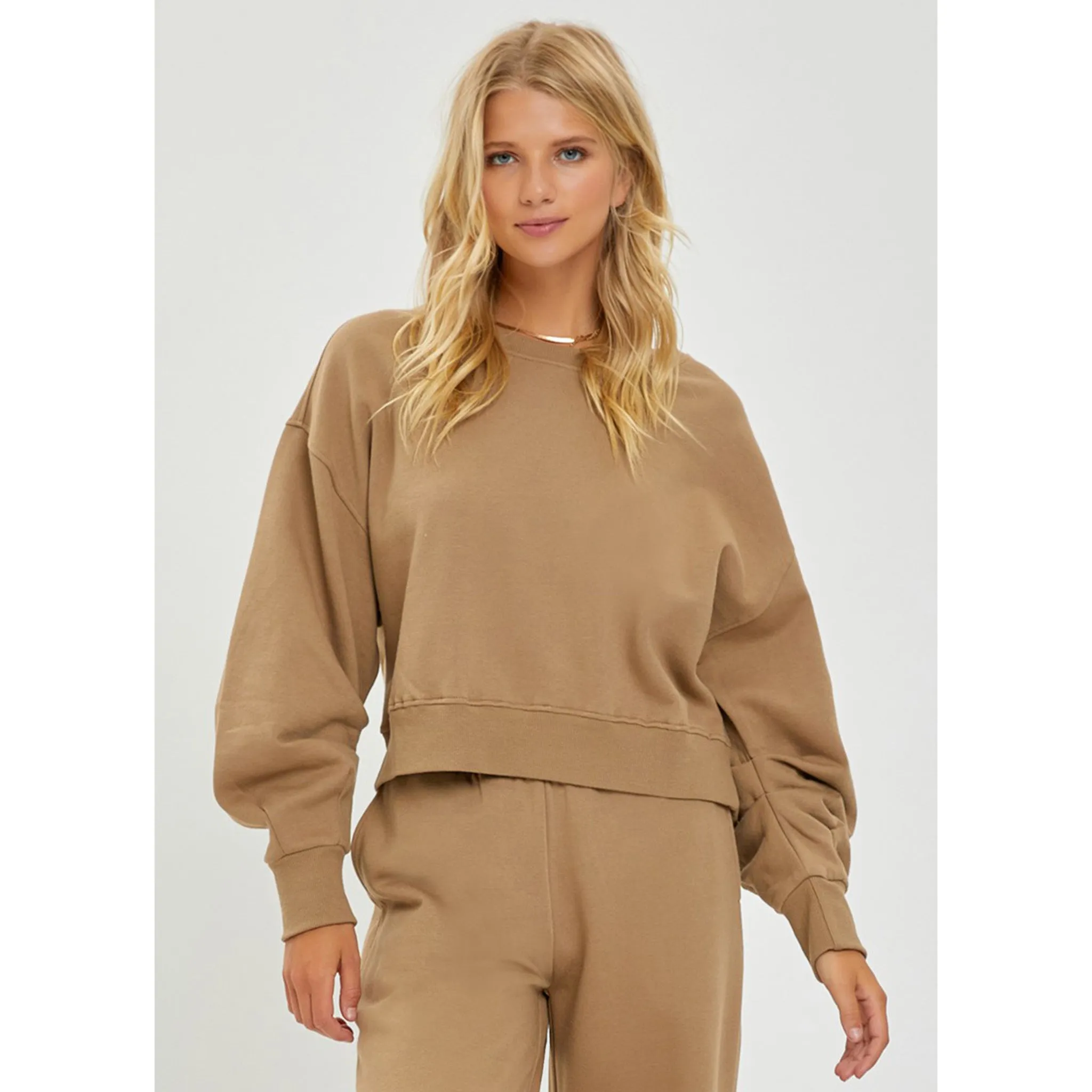 Women's Mocha Soft Knit Boxy Pullover