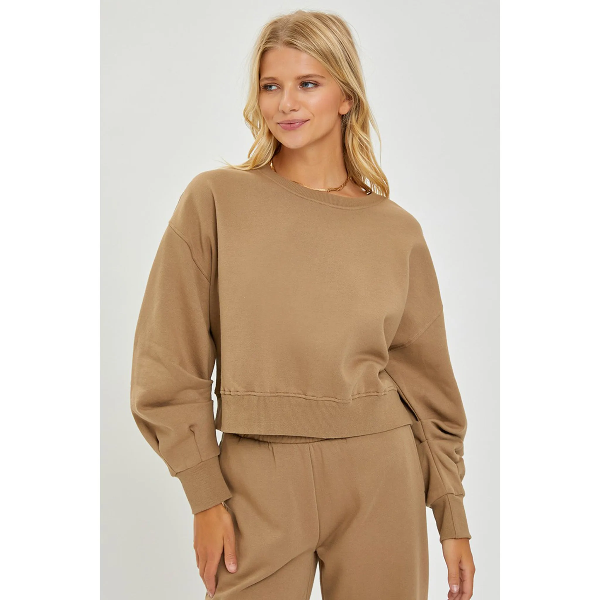 Women's Mocha Soft Knit Boxy Pullover