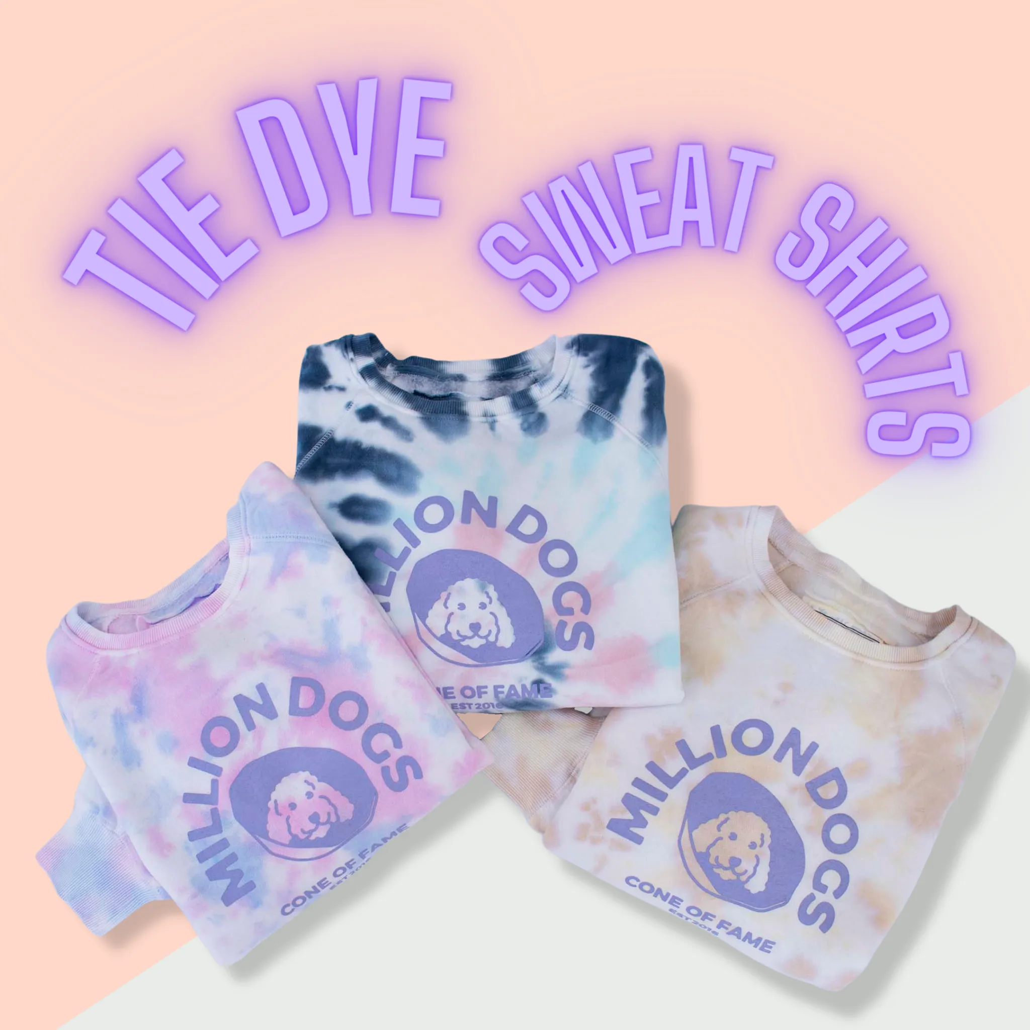 Women’s Vanilla Cream Tie Dye Fleece Sweatshirts