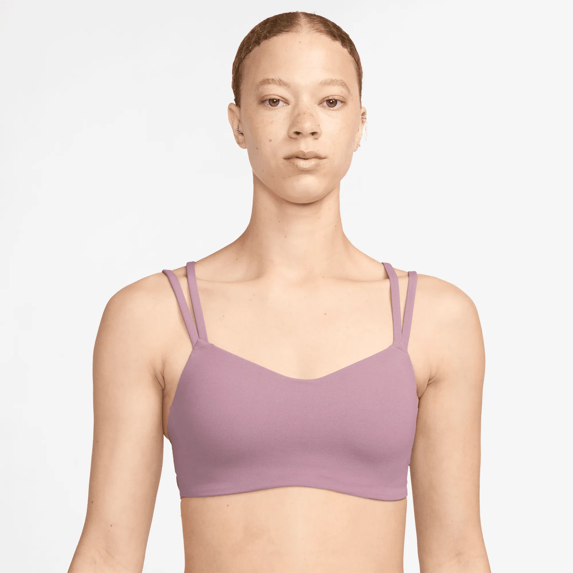 Women's Zenvy Strappy Light-Support Padded Sports Bra (523 - Plum Dust/White)